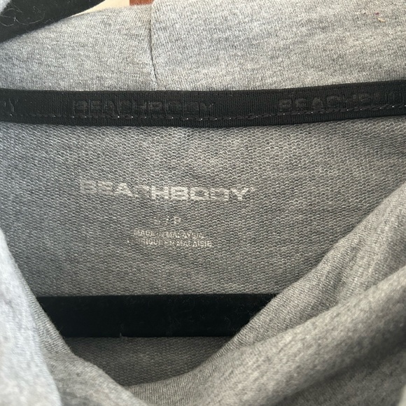 Beachbody Gray Women's Pullover Sweatshirt Cowl Neck Hooded Size L - Picture 3 of 7